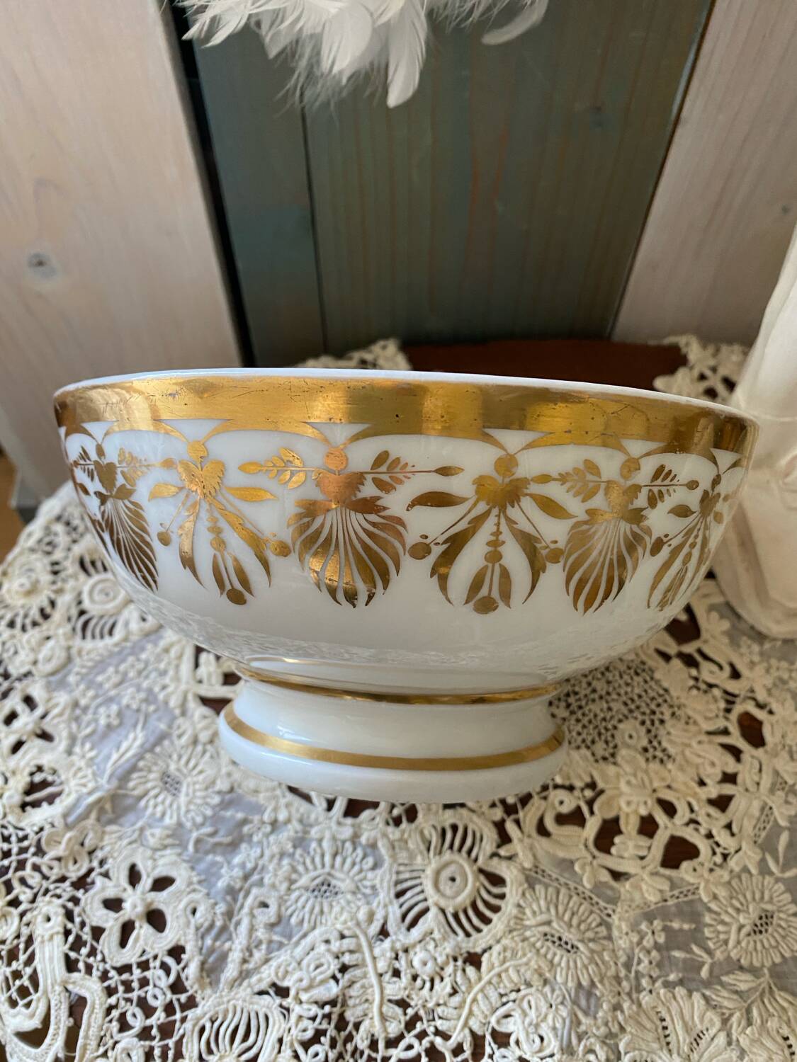 Large antique Paris porcelain bowl