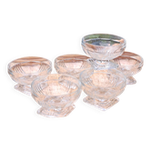 Lot de 6 coupes à glaces ou autres en verre type art déco en très bon état