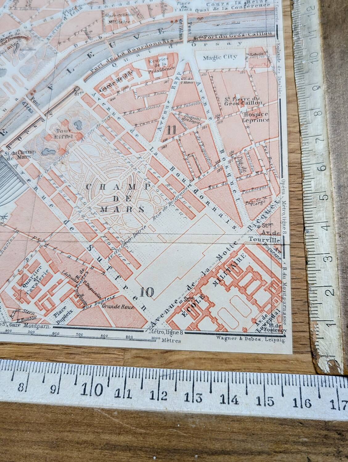Paris, Champ de Mars, ancien plan, imprimé en 1914.
