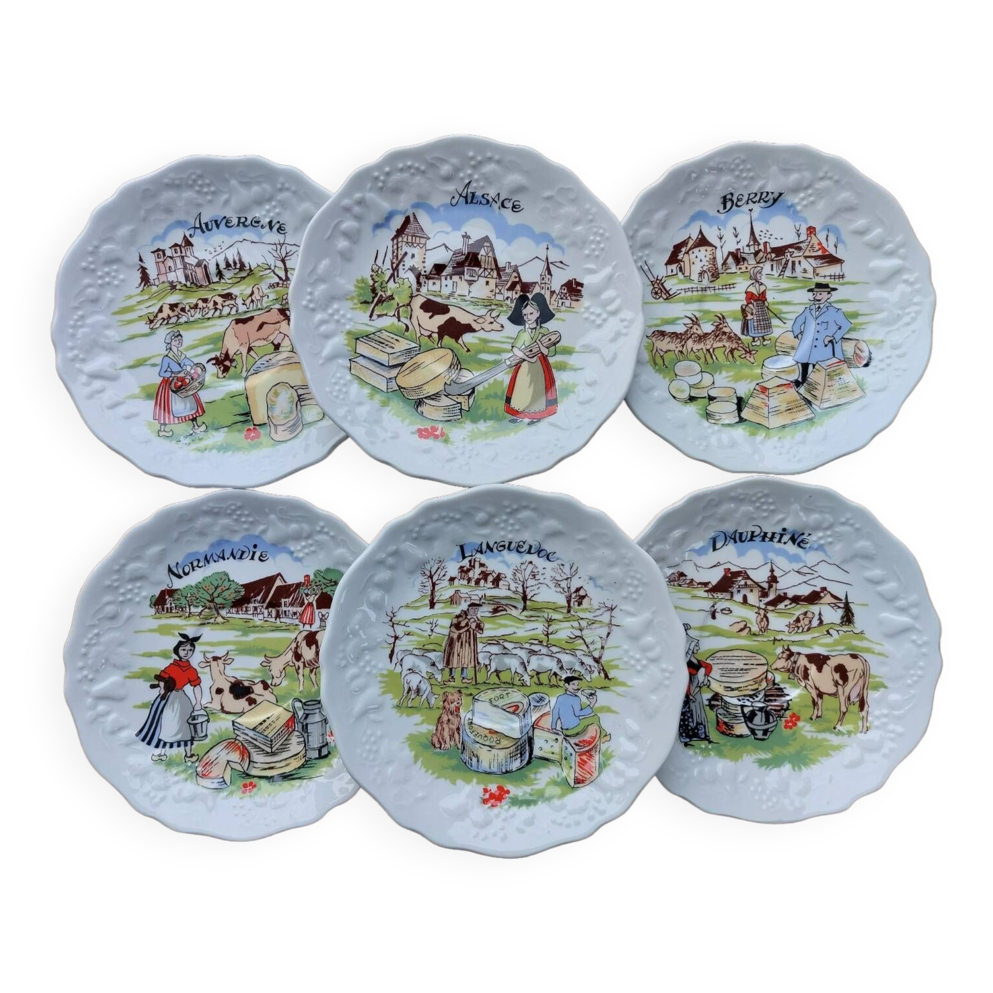 Old porcelain cheese plates