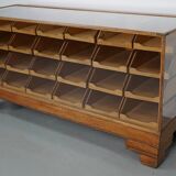 Antique British Oak Haberdashery Cabinet or Shop Counter, 1920/30s