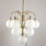 Vintage Orion Brass Ball Chandelier: Mid-Century Modern Sputnik Lighting