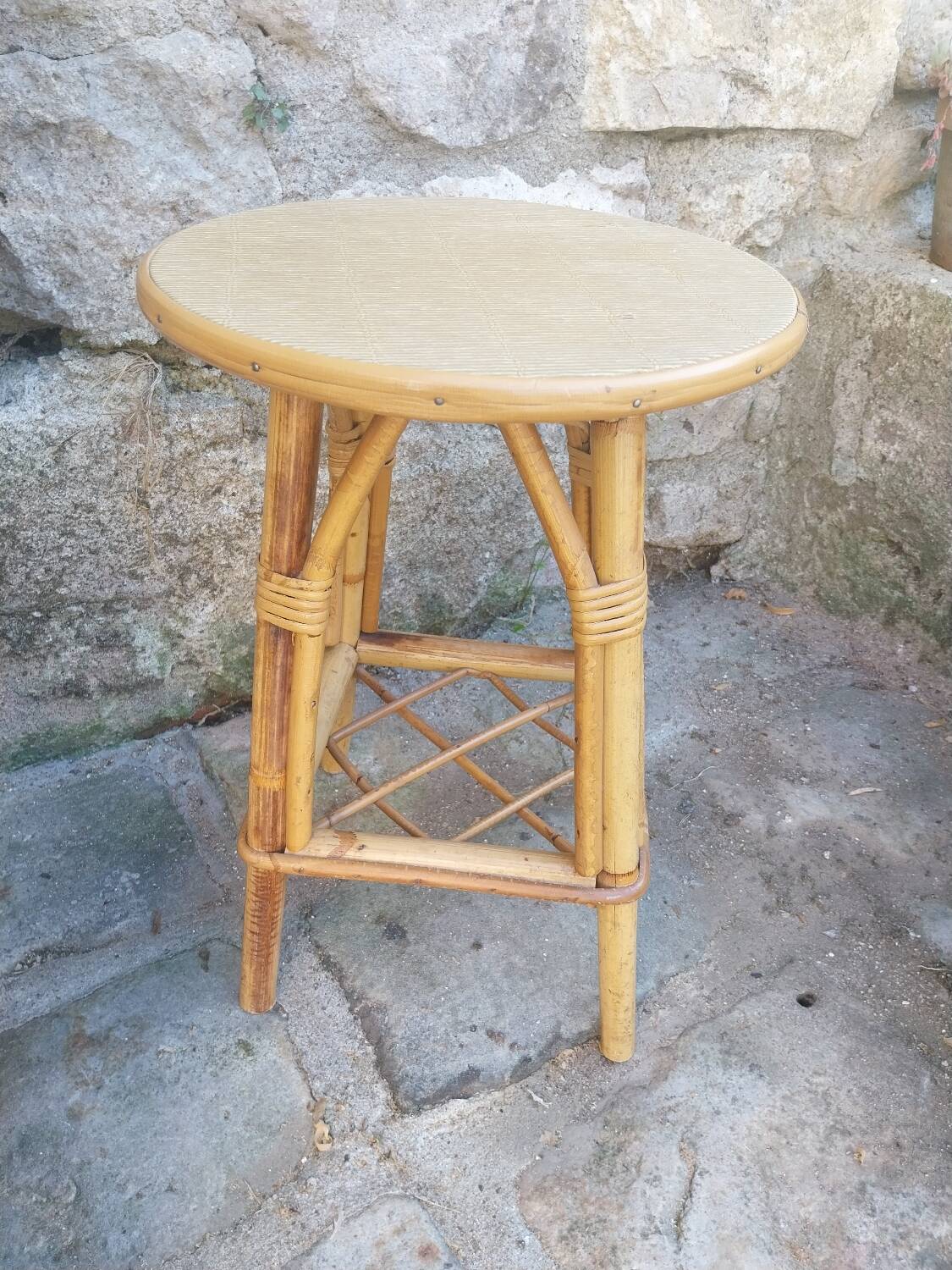 Vintage rattan stool