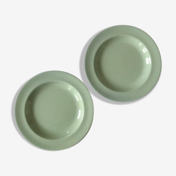 Pair of green almond Wedgwood earthenware cups