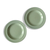 Pair of green almond Wedgwood earthenware cups