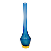 Soliflore Sommerso Flavio Poli Murano 26cm Blue Amber Gallery Condition