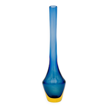 Soliflore Sommerso Flavio Poli Murano 26cm Blue Amber Gallery Condition