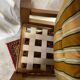 Brutalist design armchair in old oak