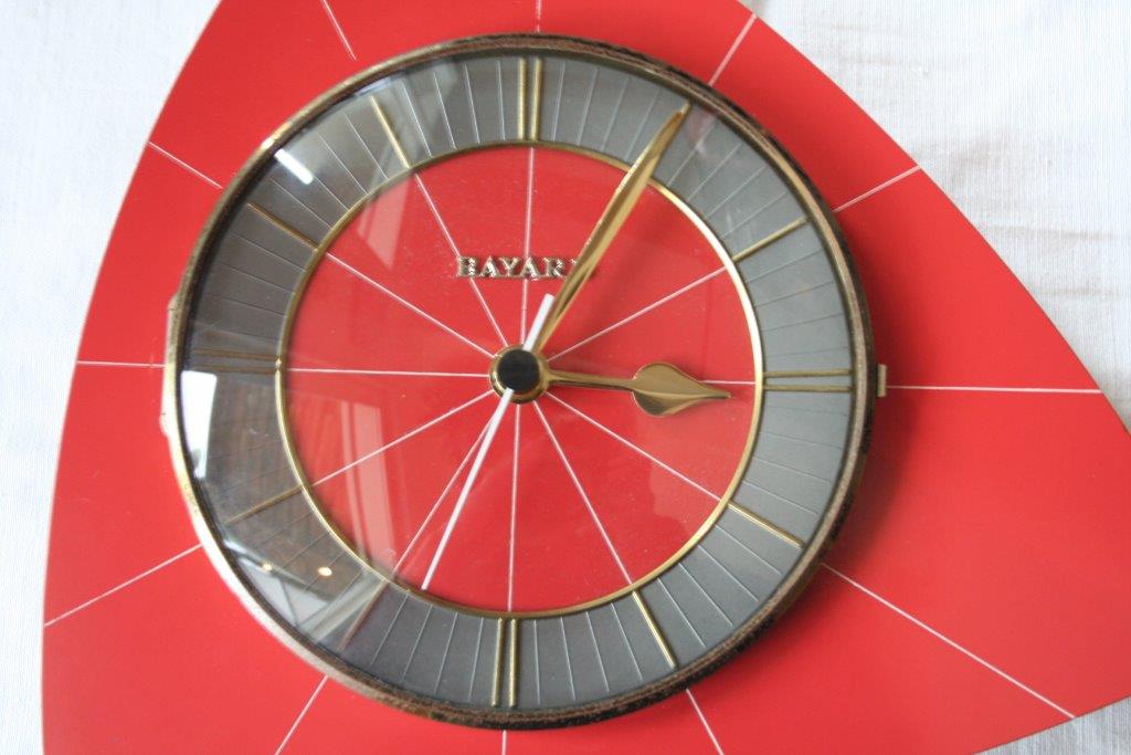 Bayard vintage formica wall clock red