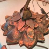 1940s Art Deco bronze and tulip lamp signed French glass