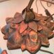 1940s Art Deco bronze and tulip lamp signed French glass