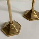 Pair of brass candle holders