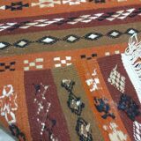 Kilim berbère fait à la main en pure laine multicolore 119 x 177 cm