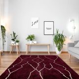 Modern Moroccan carpet dark red
