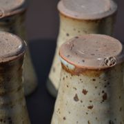 8 stoneware cups/mugs by Gustave Tiffoche