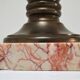 Lampe vasque art déco métal et marbre signée a.ducobu décor fleurs oiseau