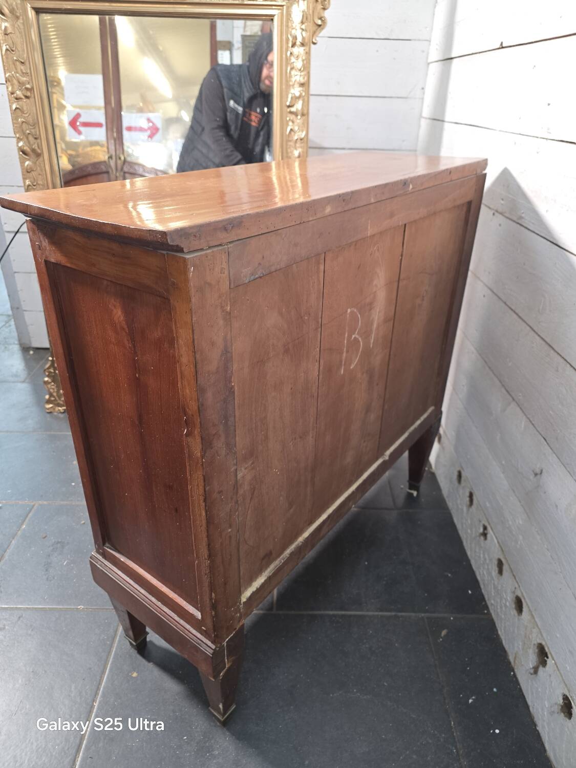 Low buffet in solid cherry wood from the 19th century (shallow)