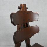6 brutalist spanish oak dining chairs