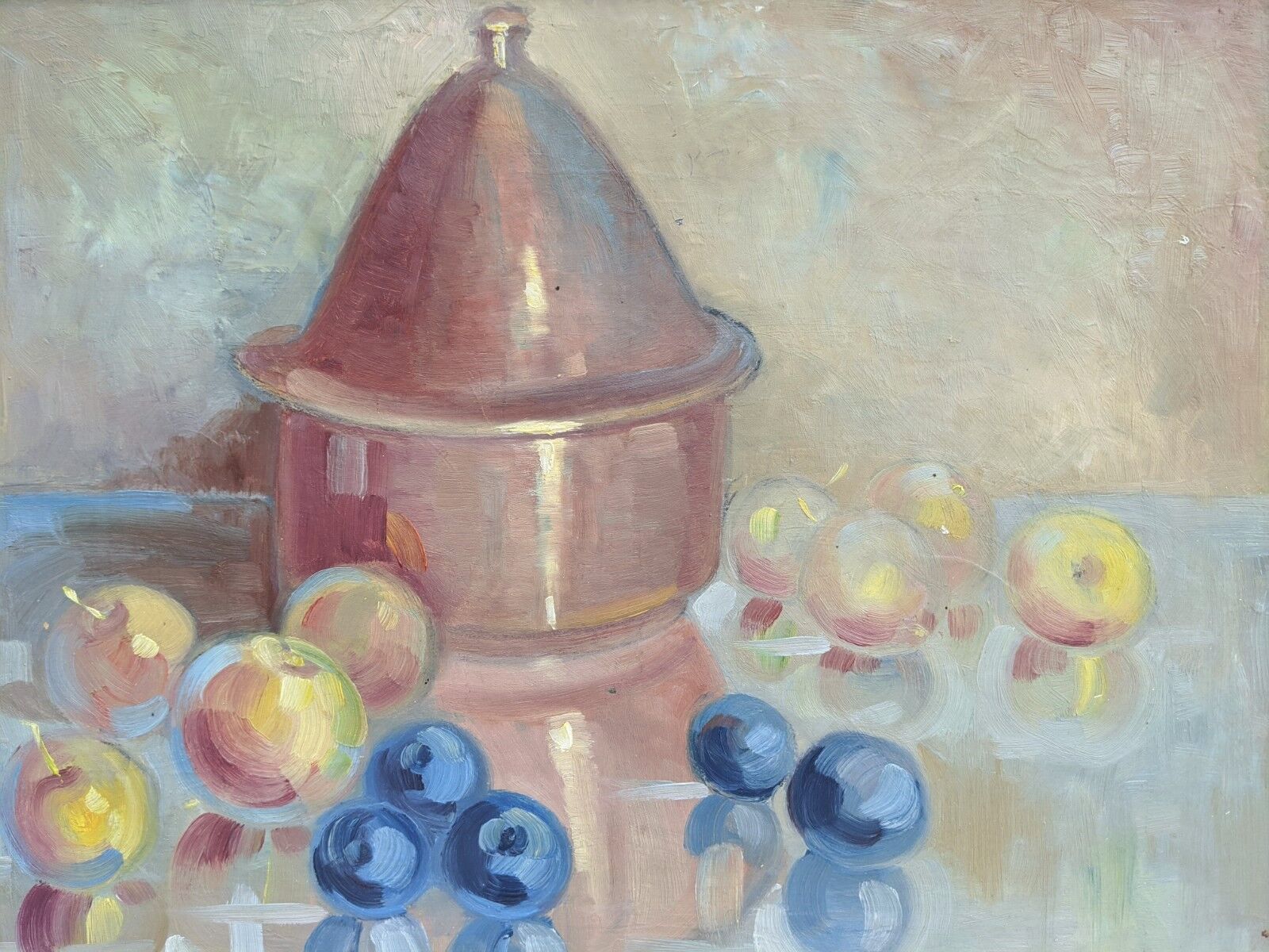 The Copper Tin - Vintage mid Century Swedish Oil painting