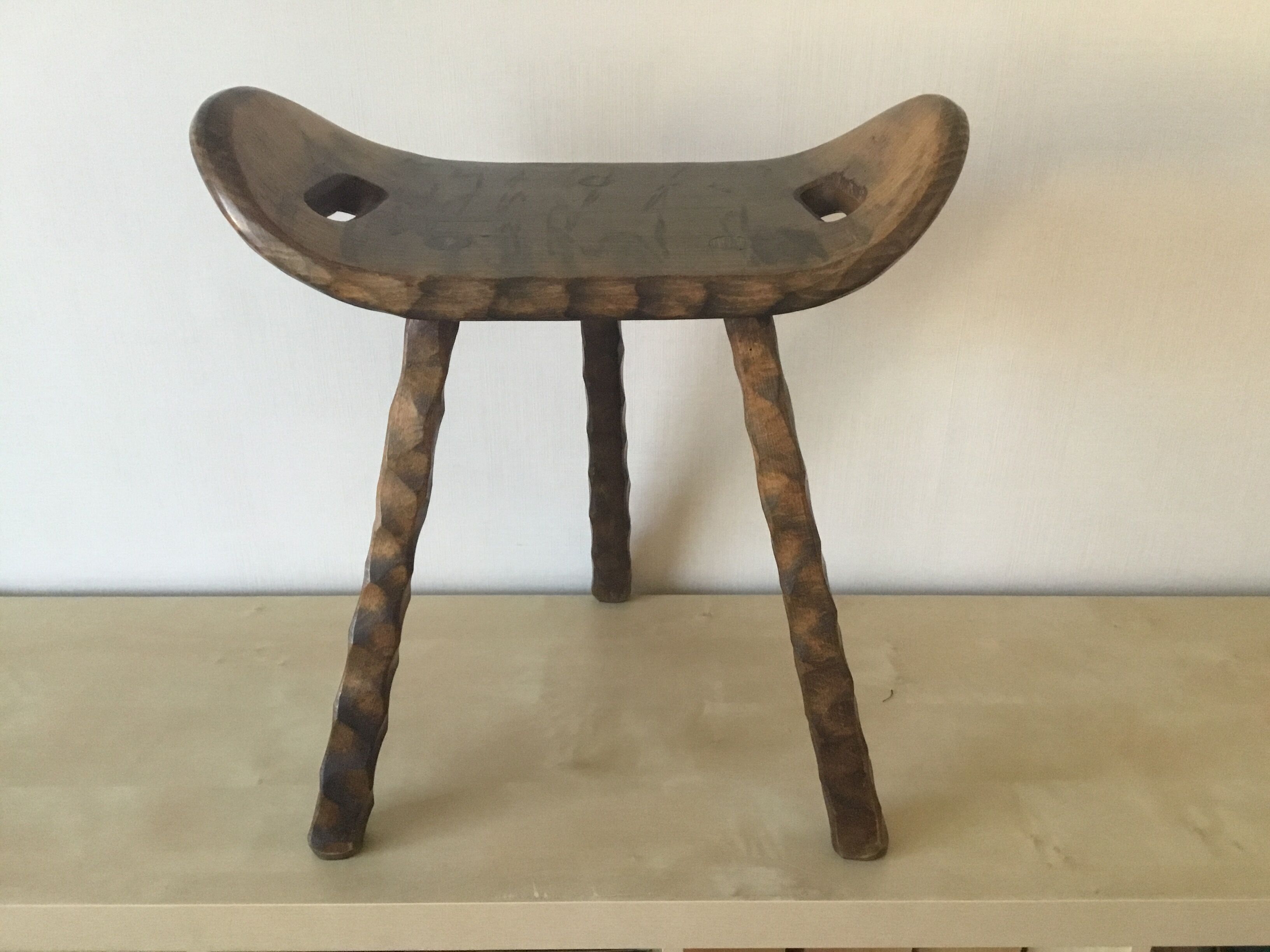 Brutalist tripod stool