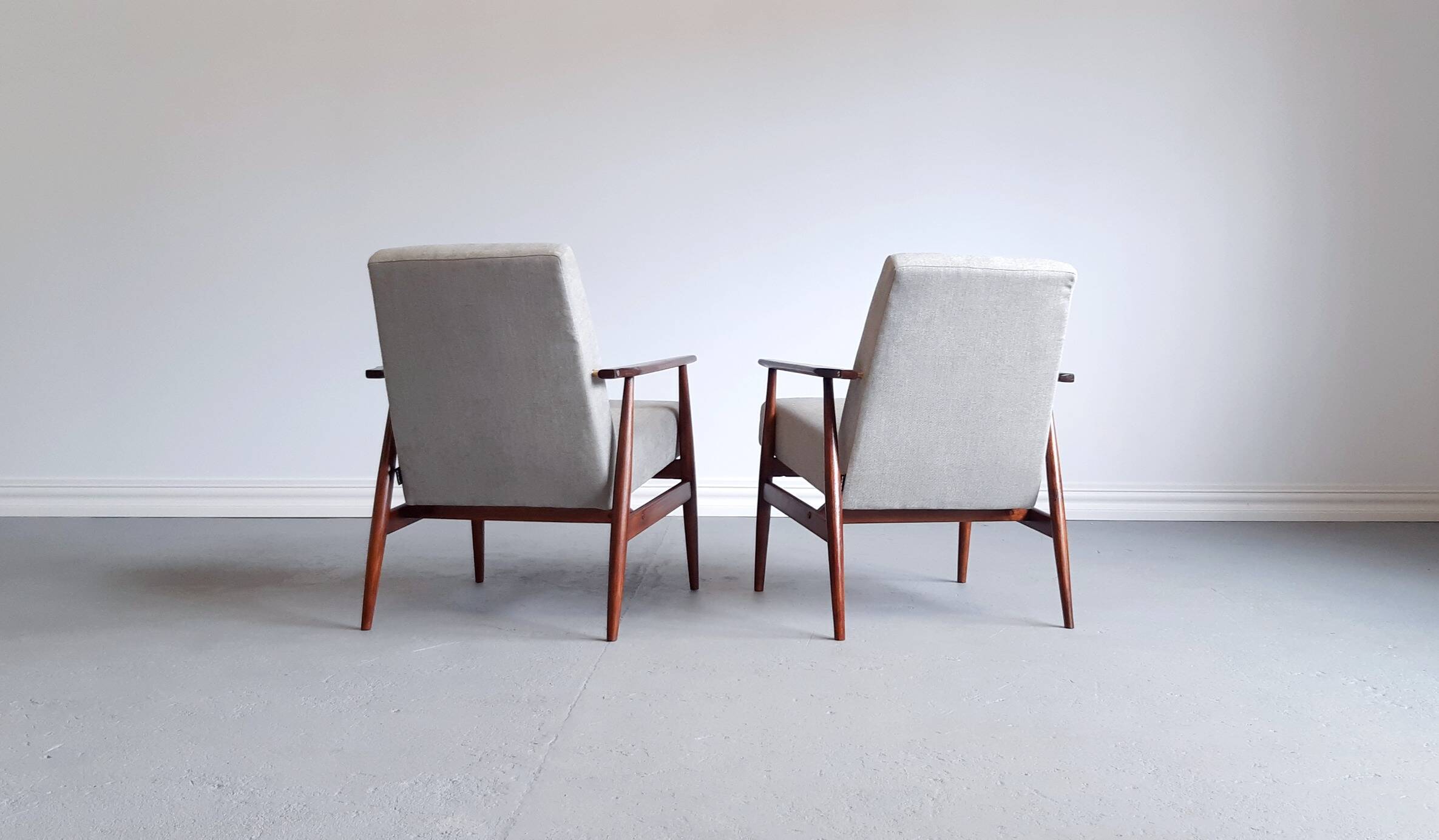 1960 Henryk Lis Armchairs in Water Green