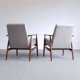 1960 Henryk Lis Armchairs in Water Green