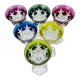 Val Saint Lambert, 6 coloured crystal Roemer glasses, 19 cm