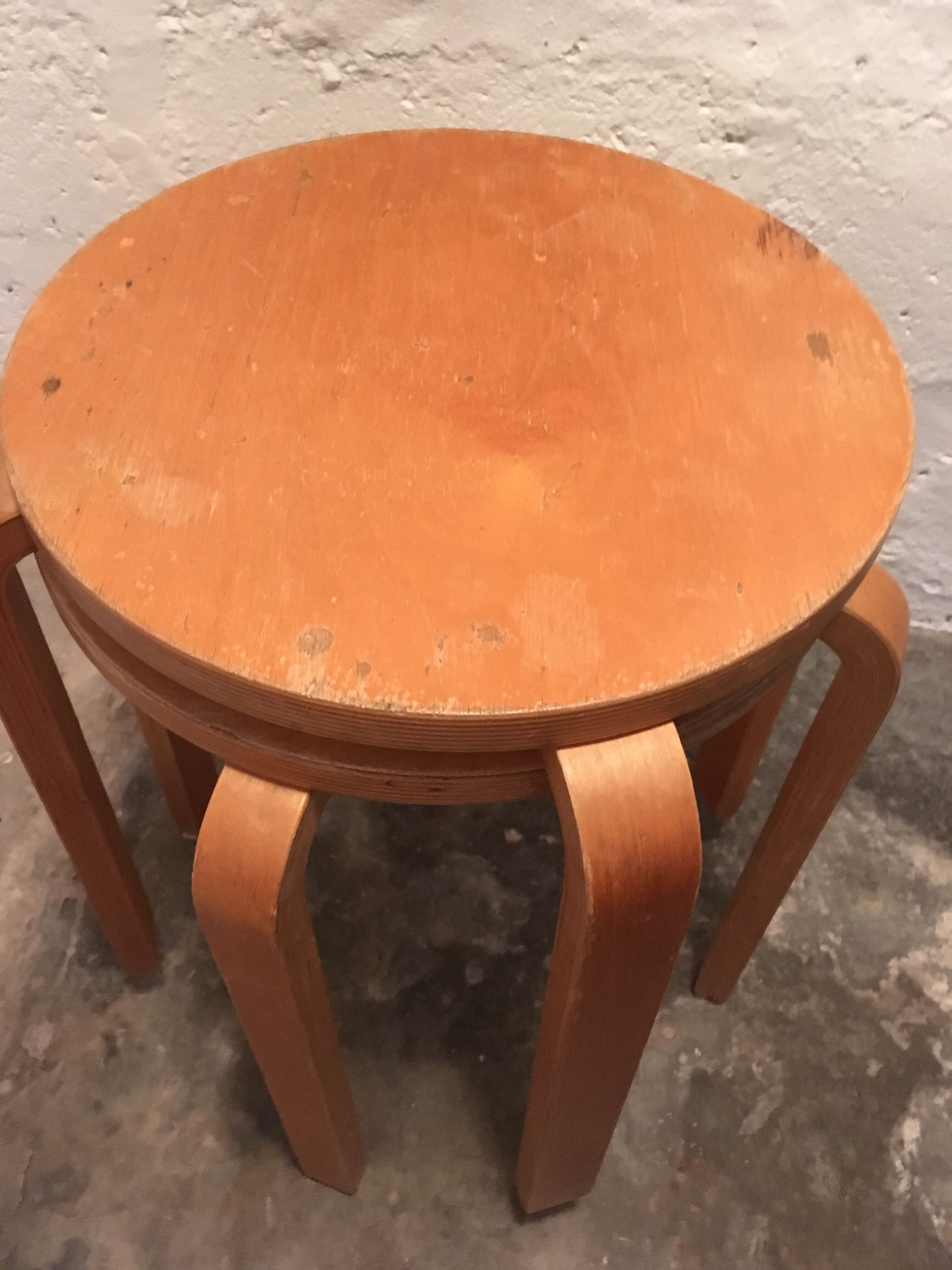 Tabourets by Alvar Aalto , E60 Scandinavian vintage