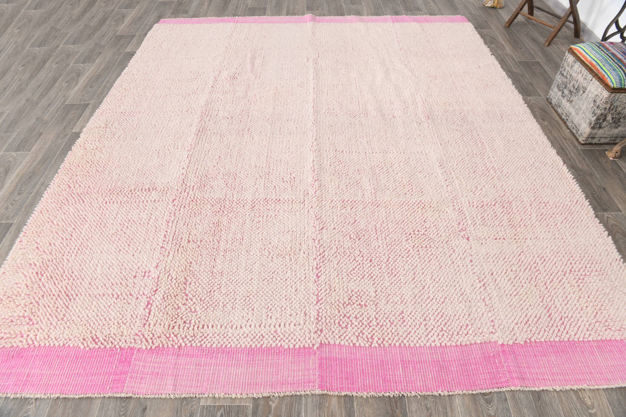 8x10 Rug For Living Room Pink & Beige Vintage Moroccan Rug, 259x301 Cm SKU. 34961