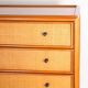 Pair of rattan and wood bedside tables