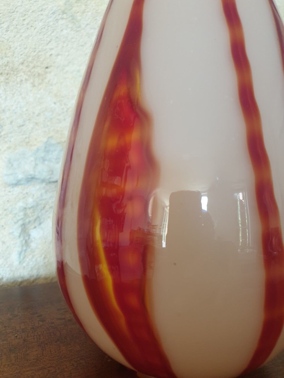 Antique blown glass lamp foot