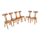 Set of 6 wooden T backs Dining Chairs - 1960s