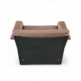 2 xBlack Shell & brown Leather 620 Chair Lounge Chair by Dieter Rams