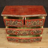 Spanish lacquered and silvered dresser
