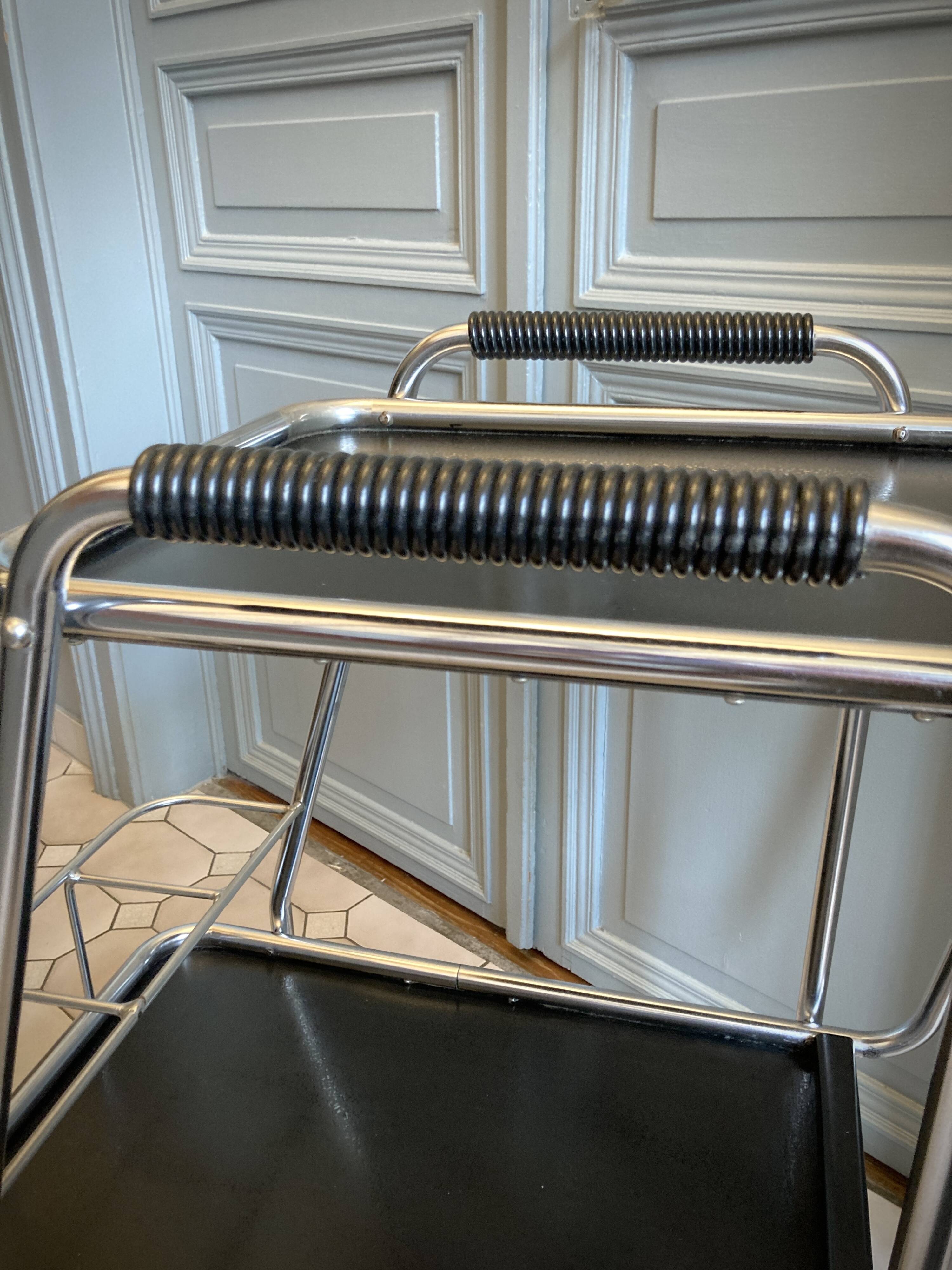 French Regency style metal serving trolley 1950