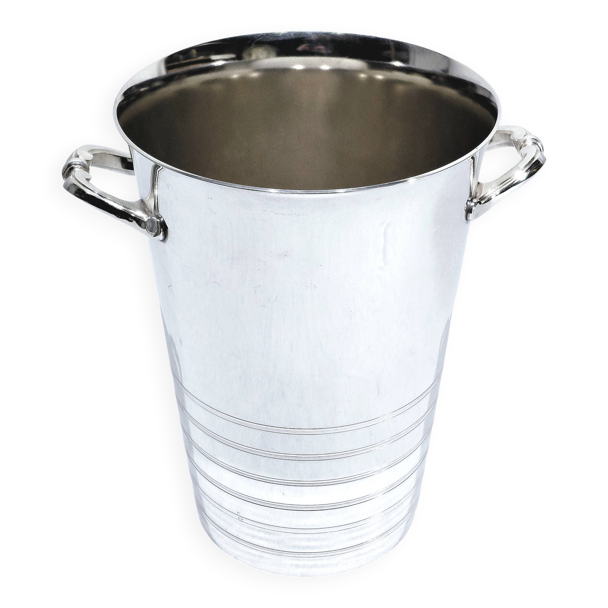 Silver metal white wine bucket