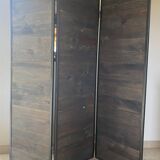 Industrial metal & solid wood screen - Unique designer piece