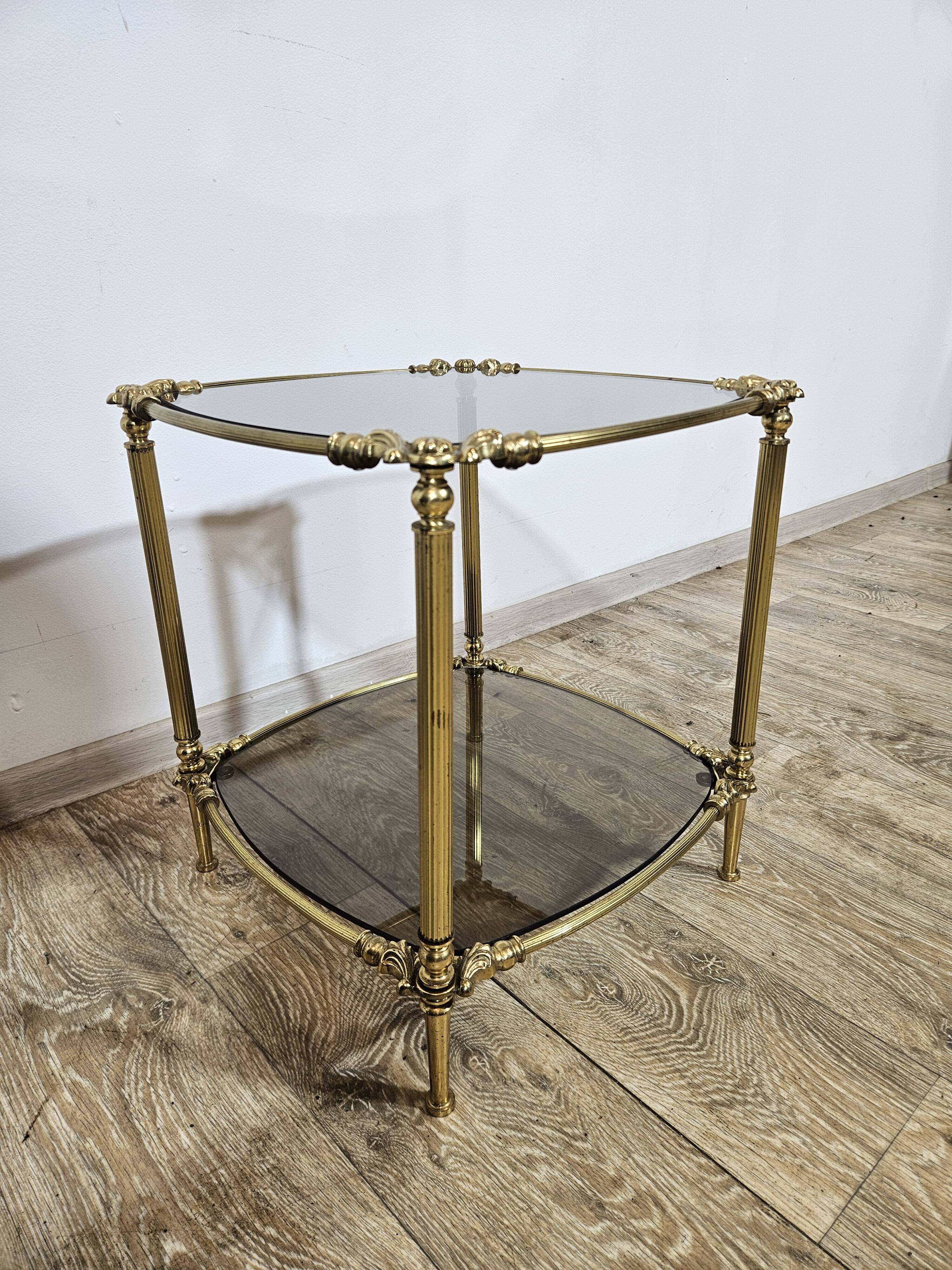 Brass side table, France, 1950s.
