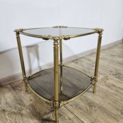 Table d'appoint en laiton, France, années 1950.
