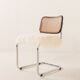 Italian vintage accent chair in long hair sheepskin, 1960s