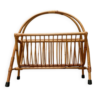 Mid-century bamboo magazine rack, 1960s