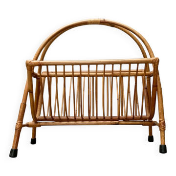 Mid-century bamboo magazine rack, 1960s