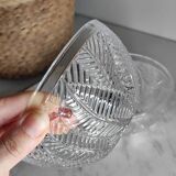 Cut glass bowls with foliage patterns