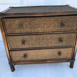 Rattan chest of drawers and canning 60s-70s