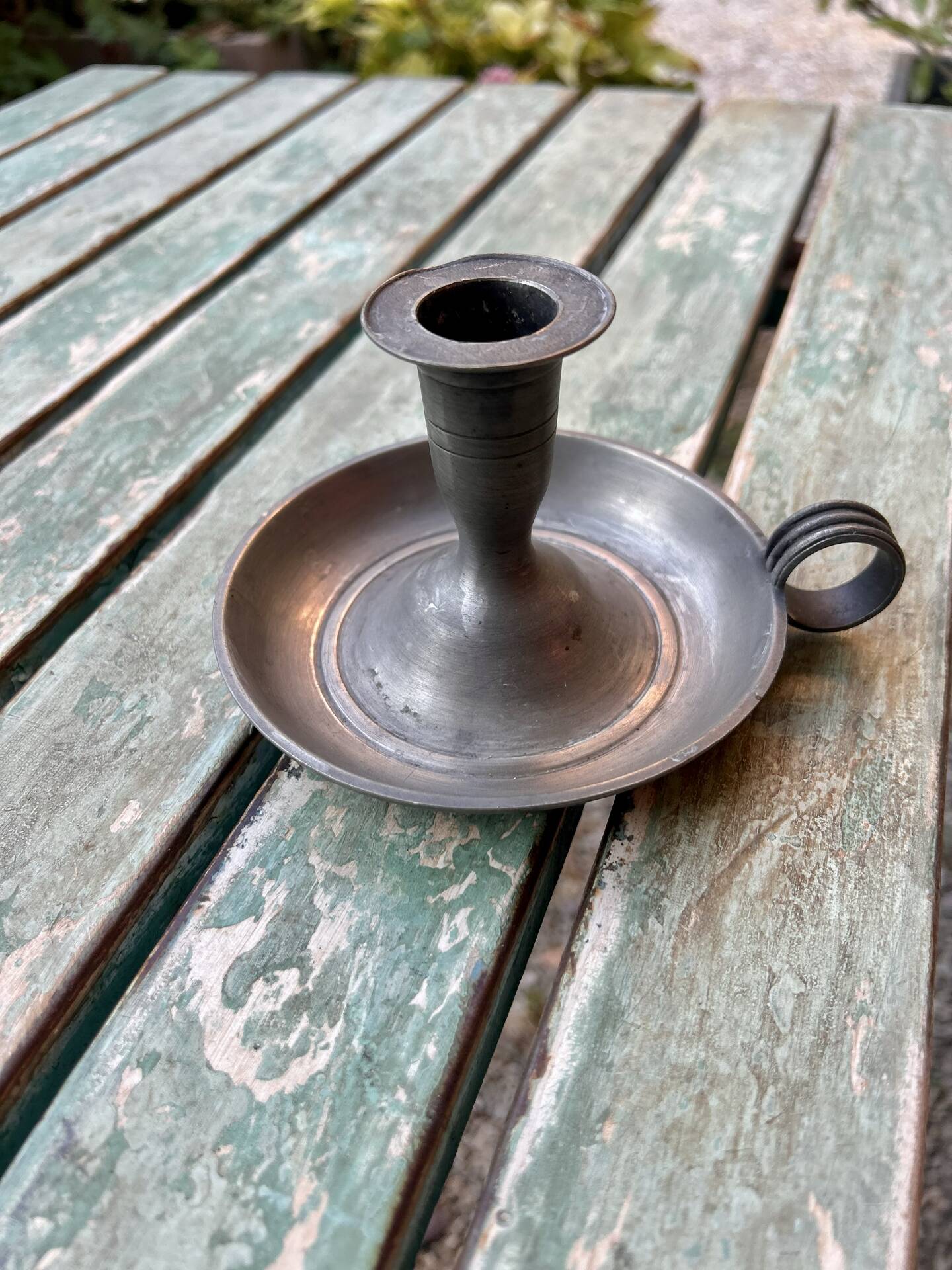 Pewter candlestick