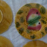 Dessert set salad bowl and 6 plates 541023 fruits barbotine sarreguemines