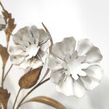 Wall lamp flowers metal white and golden Masca Italy