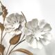 Applique fleurs métal blanc et doré Masca Italie