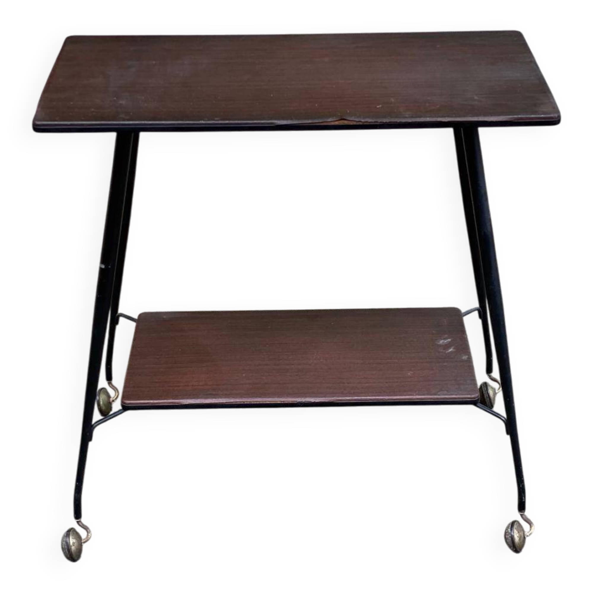 Desserte scandinave vintage en bois et acier