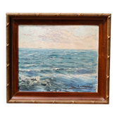 Huile sur panneau, marine, signée